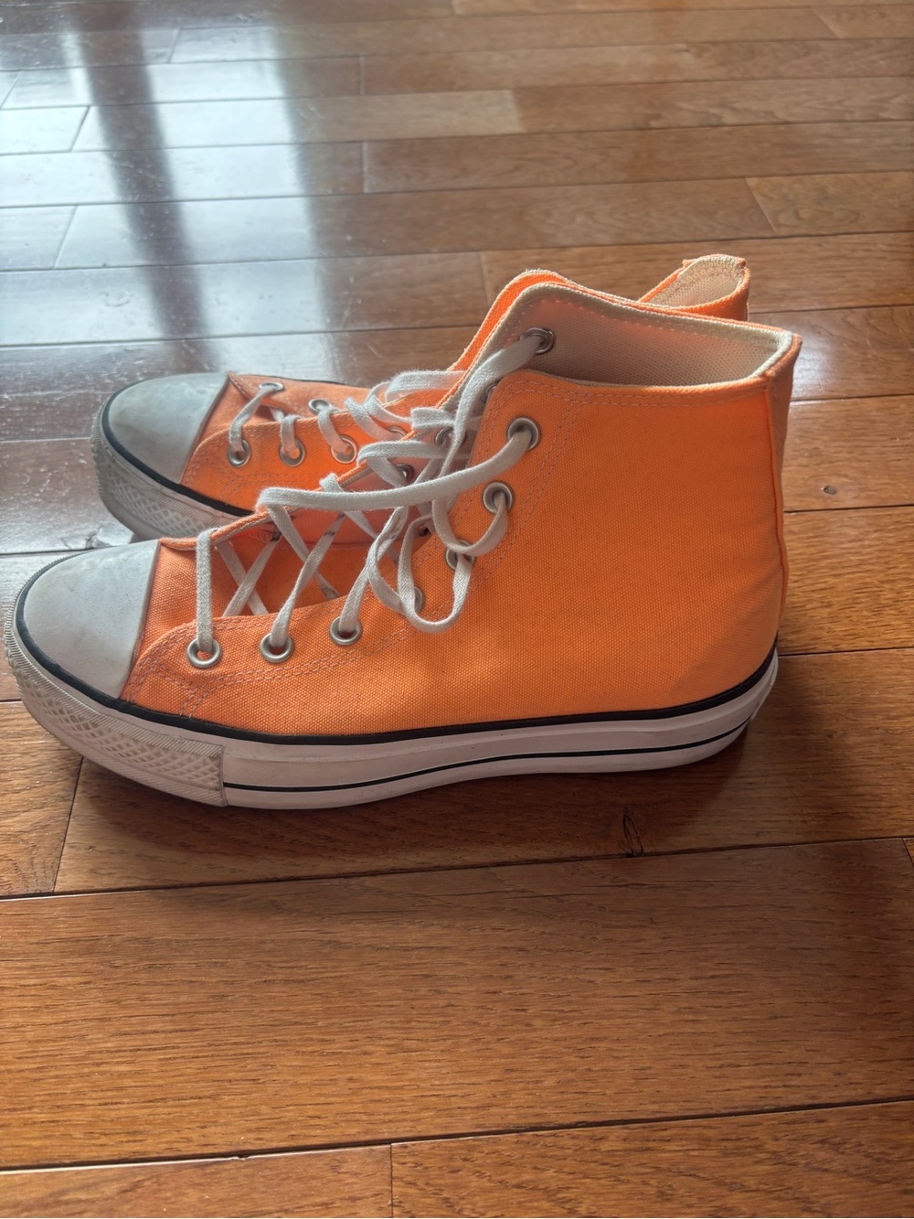 Converse Neon Orange High-Top Canvas Sneakers